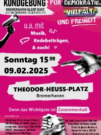 Plakat Kundgebung in Bremerhaven - 09.02.2025