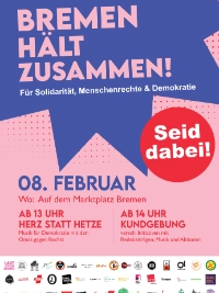 Plakat Kundgebung in Bremen - 08.02.2025