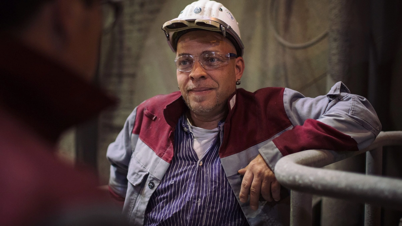 Stahlarbeiter bei Thyssenkrupp Steel in Duisburg