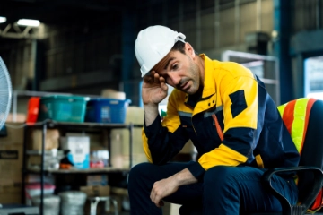 Arbeiter mit Schutzhelm