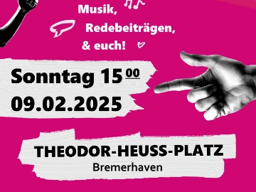 Plakat Kundgebung in Bremerhaven - 09.02.2025