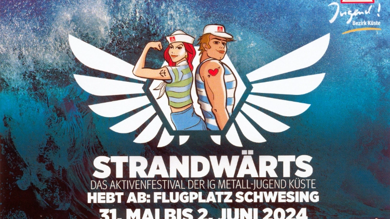 Strandwärts Flyer im Postkartenformat zum Download