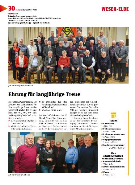  „Metallzeitung“ - März 2020 – Lokalseite Weser-Elbe