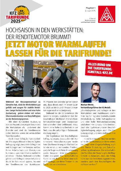Flugblatt Kfz-Tarifrunde 2025 - Nr. 01