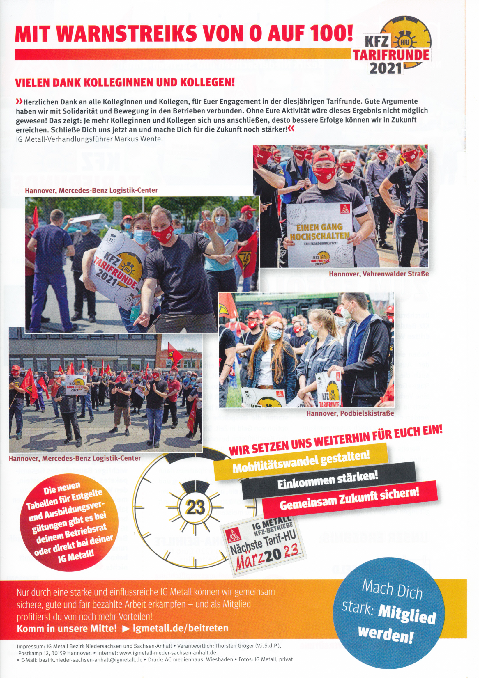 Flugblatt Tarifabschluss kfz-Handwerk 2021